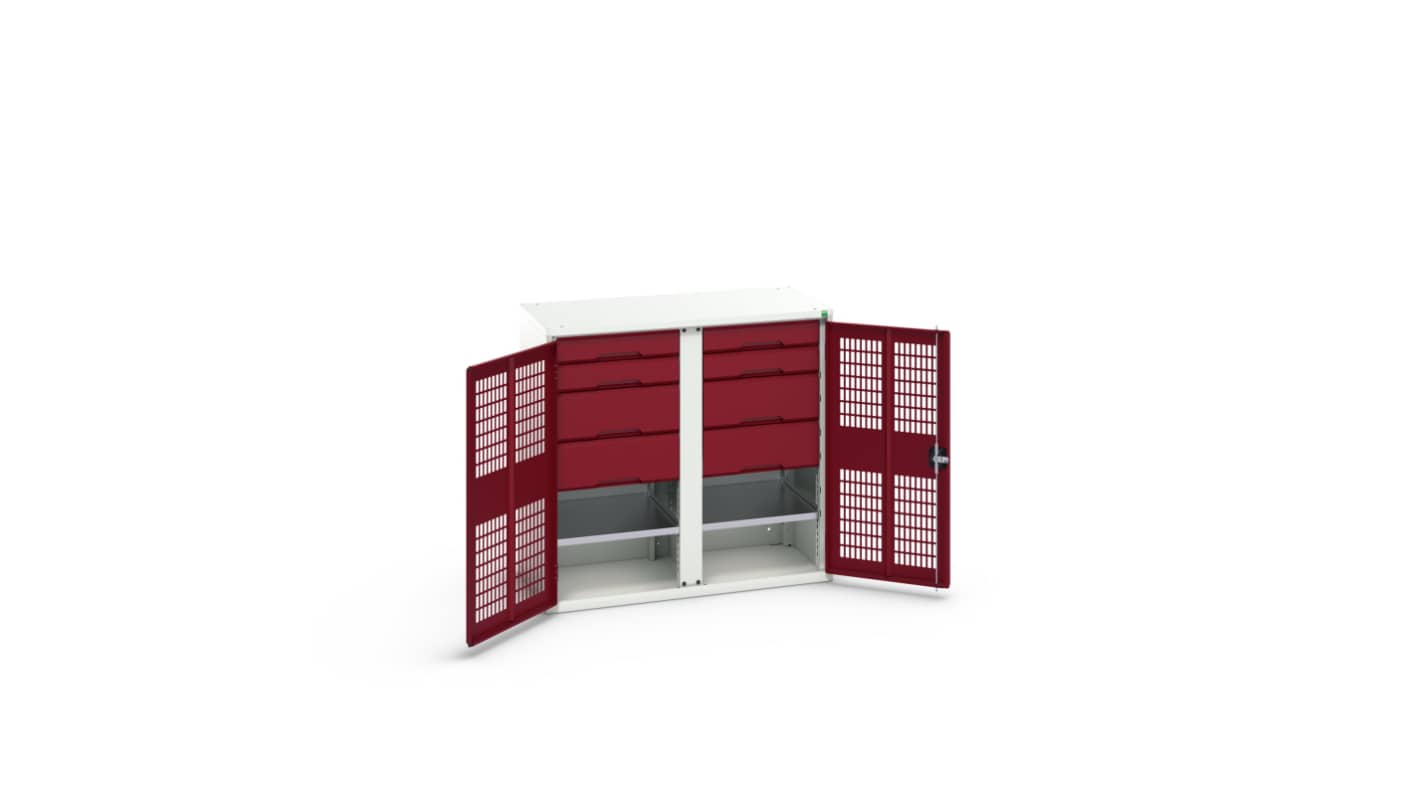 Bott 2 Door, 8 Drawer Sheet Steel Cupboard, 1050 x 550 x 1000mm