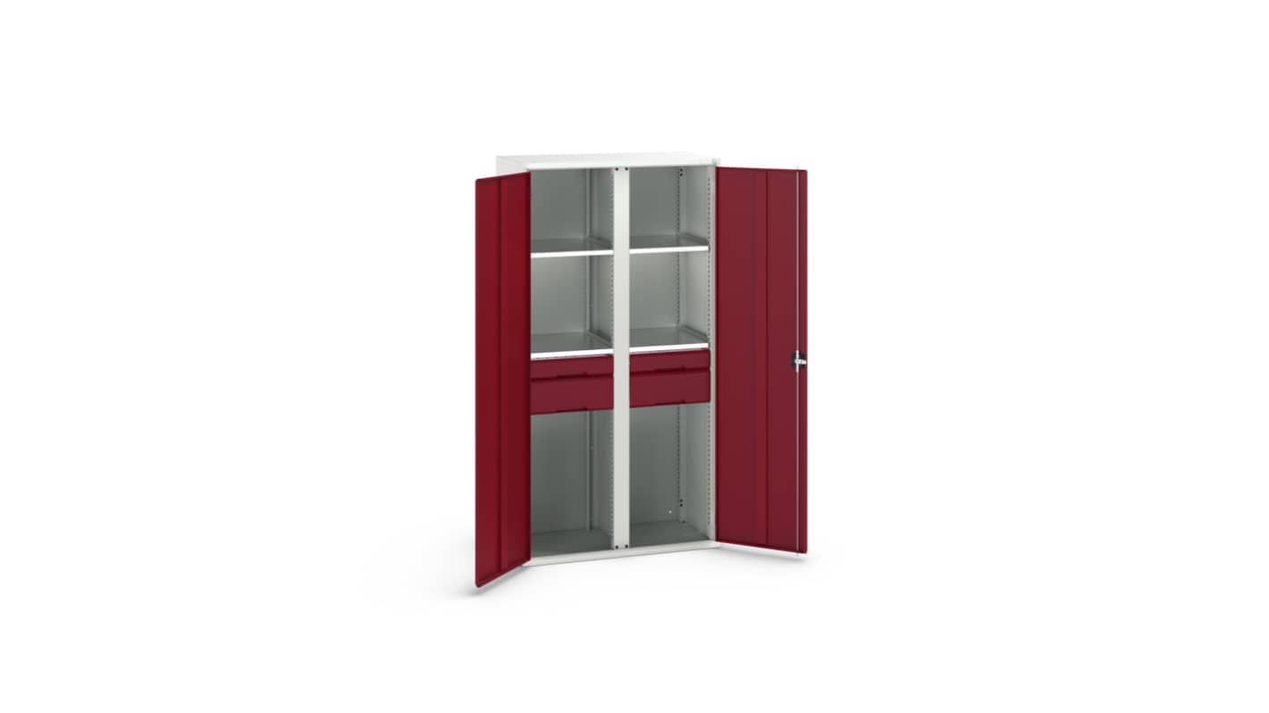 Bott 2 Door, 4 Drawer Sheet Steel Cupboard, 1050 x 550 x 2000mm