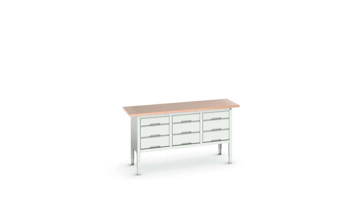 Bott Steel Workbench, 75kg Max Load, Adjustable Height, 930mm x 600mm x 1750mm