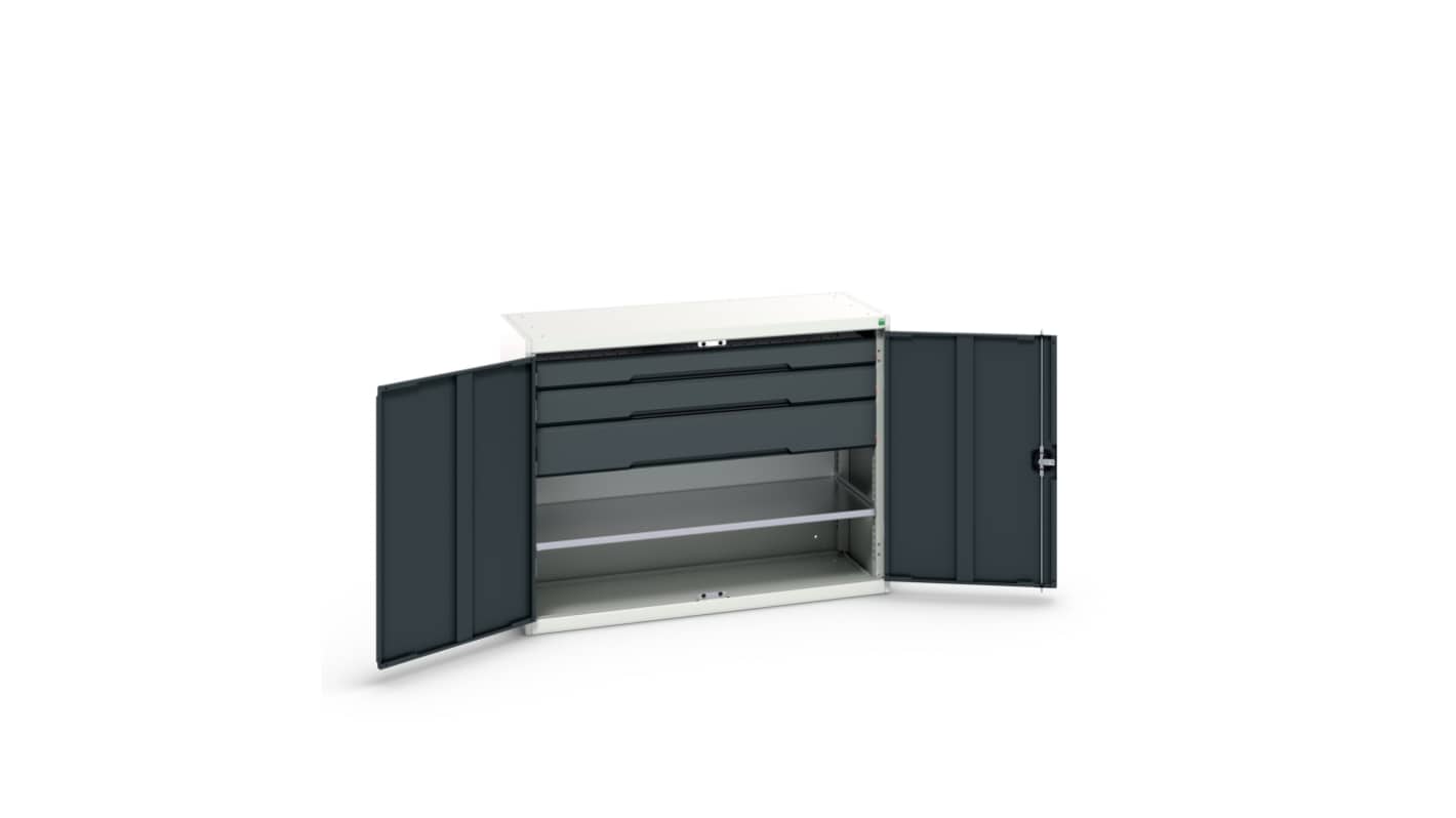 Bott 2 Door, 3 Drawer Sheet Steel Cupboard, 1300 x 550 x 1000mm