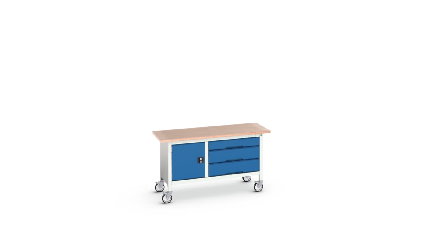 Bott 1 Door, 3 Drawer Sheet Steel Floor Standing Storage Cabinet, 1500 x 600 x 830mm