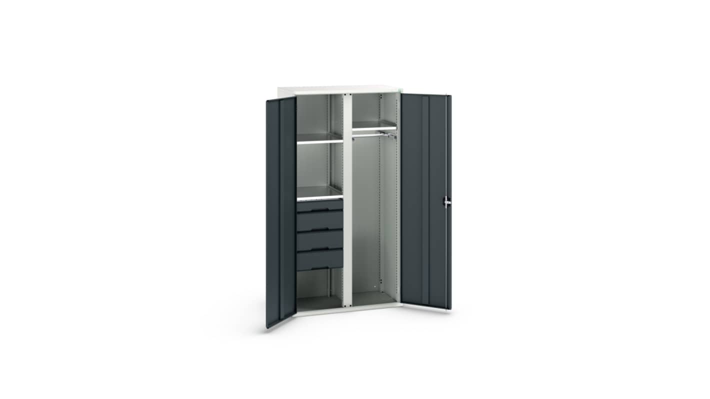 Bott 2 Door, 4 Drawer Sheet Steel Cupboard, 1050 x 550 x 2000mm