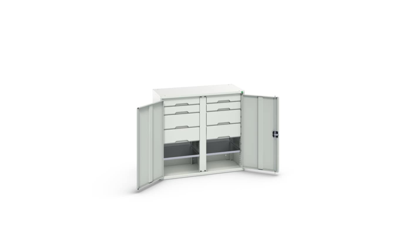 Bott 2 Door, 8 Drawer Sheet Steel Cupboard, 1050 x 550 x 1000mm