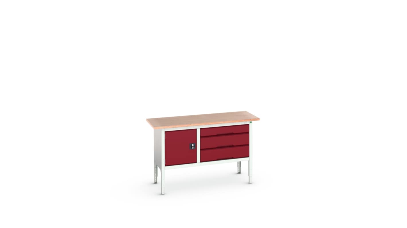 Bott Steel Workbench, 75kg Max Load, Adjustable Height, 930mm x 600mm x 1500mm