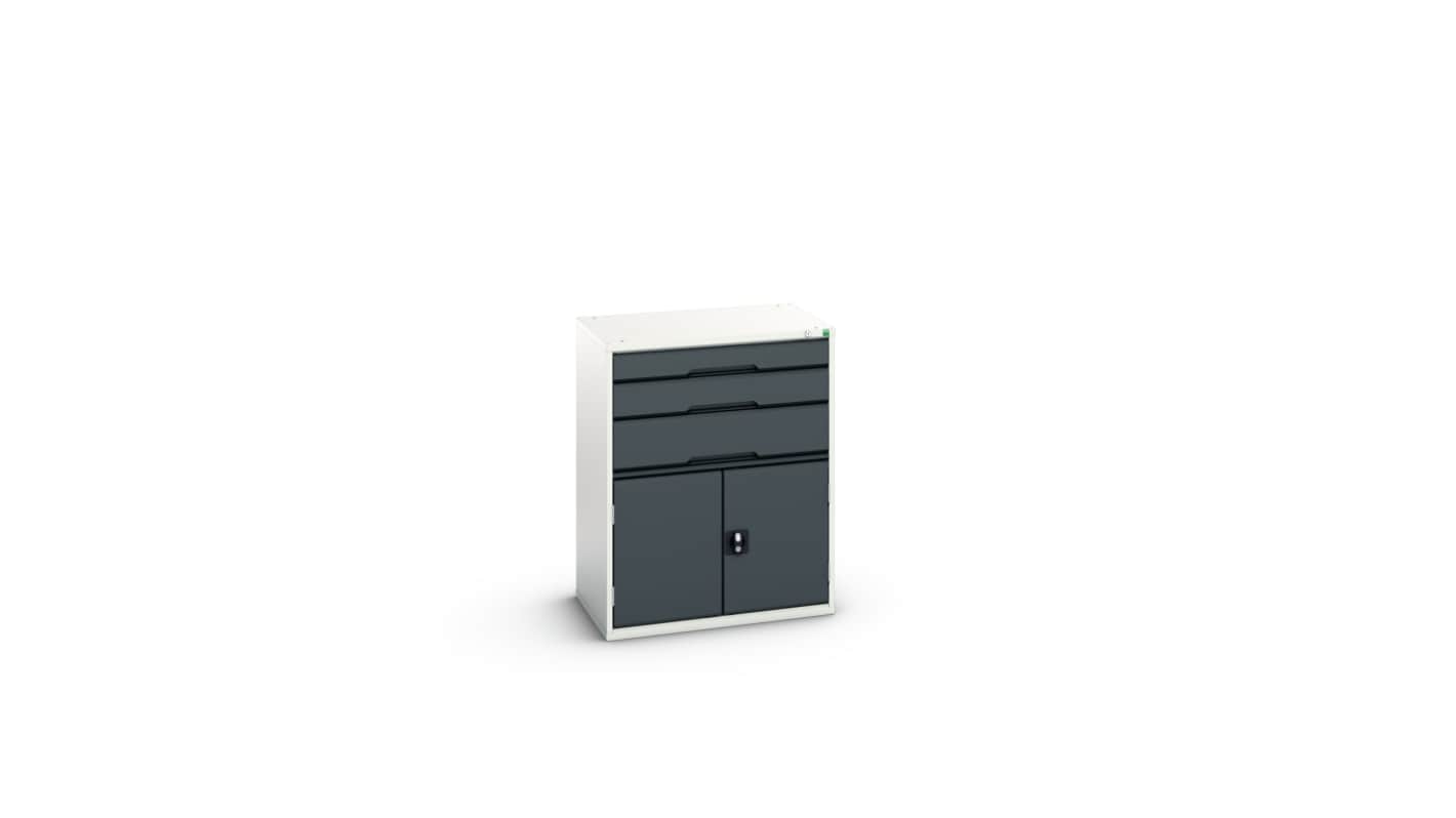 Bott 3 Cabinet, Steel, 1000mm x 800mm x 550mm, Anthracite Grey, Light Grey