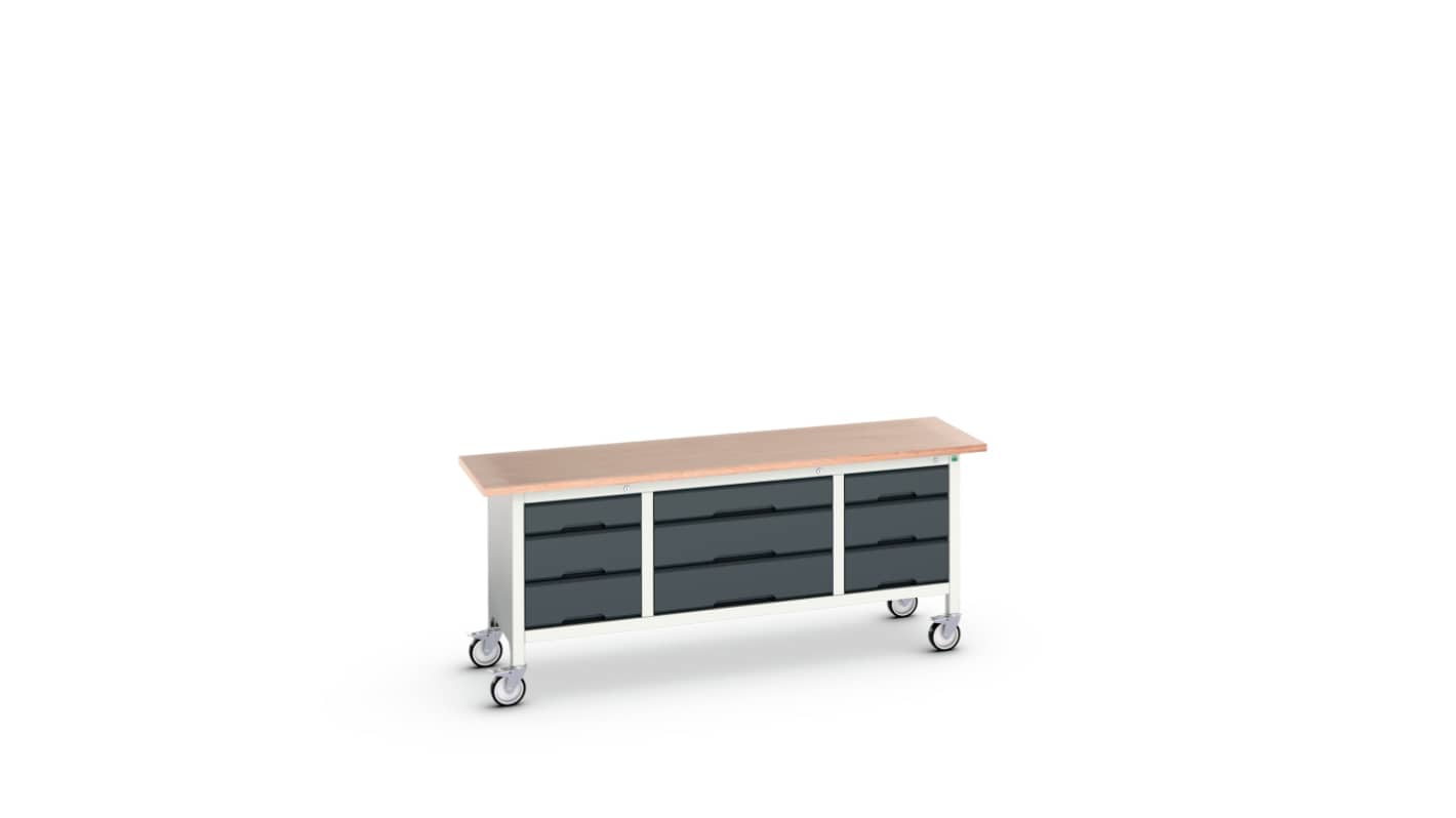 Bott, 9 Drawer Sheet Steel Floor Standing Storage Cabinet, 2000 x 600 x 830mm