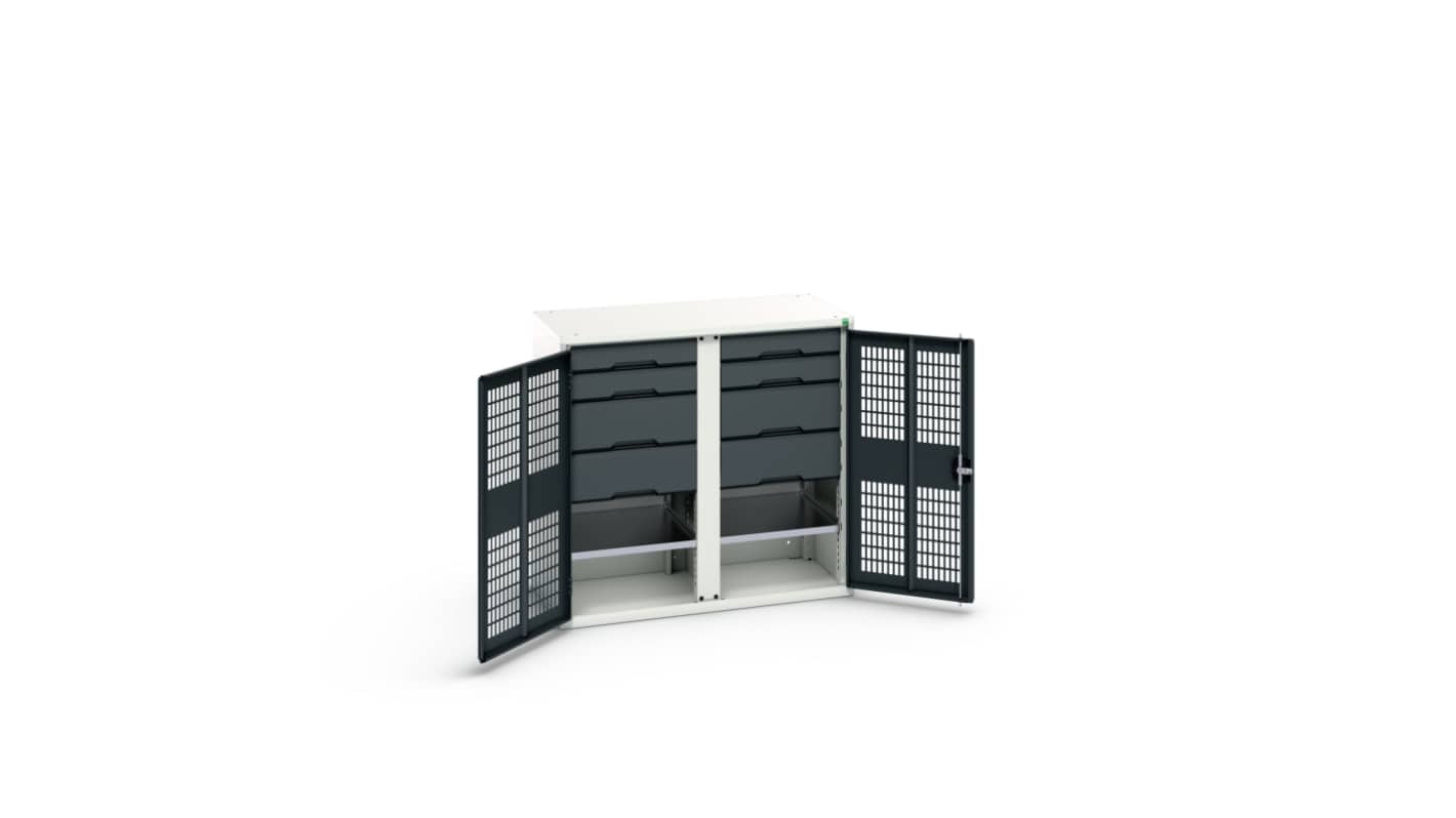 Bott 2 Door, 8 Drawer Sheet Steel Cupboard, 1050 x 550 x 1000mm
