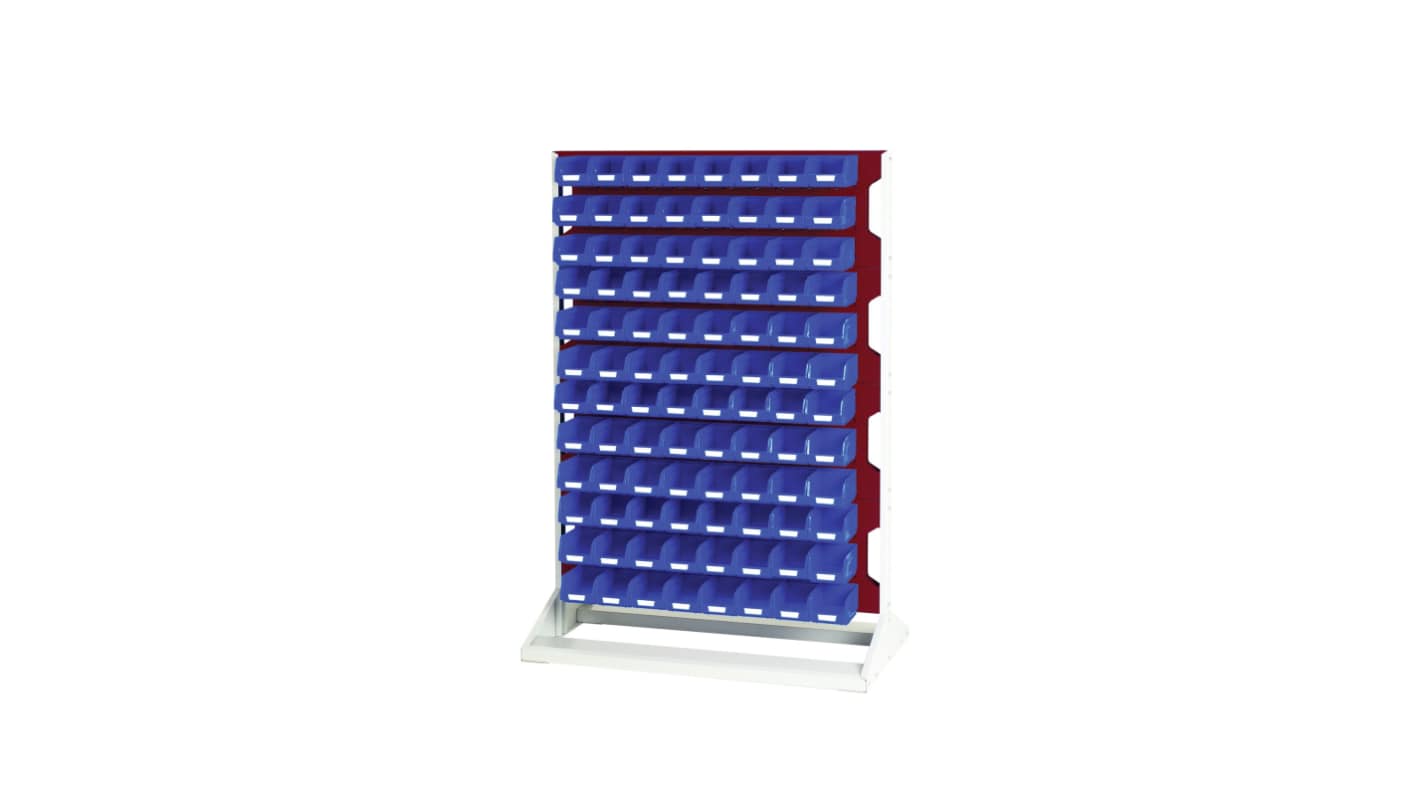 Bott Steel Louvre Panel Storage Unit, 550mm x 1000mm x 1450mm, Red