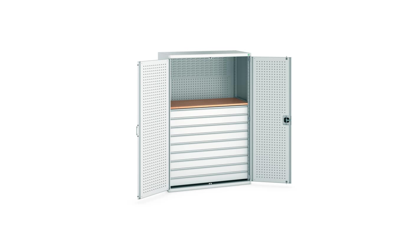 Bott 2 Door, 9 Drawer Sheet Steel Floor Standing Cupboard, 1300 X 650 X 2000mm