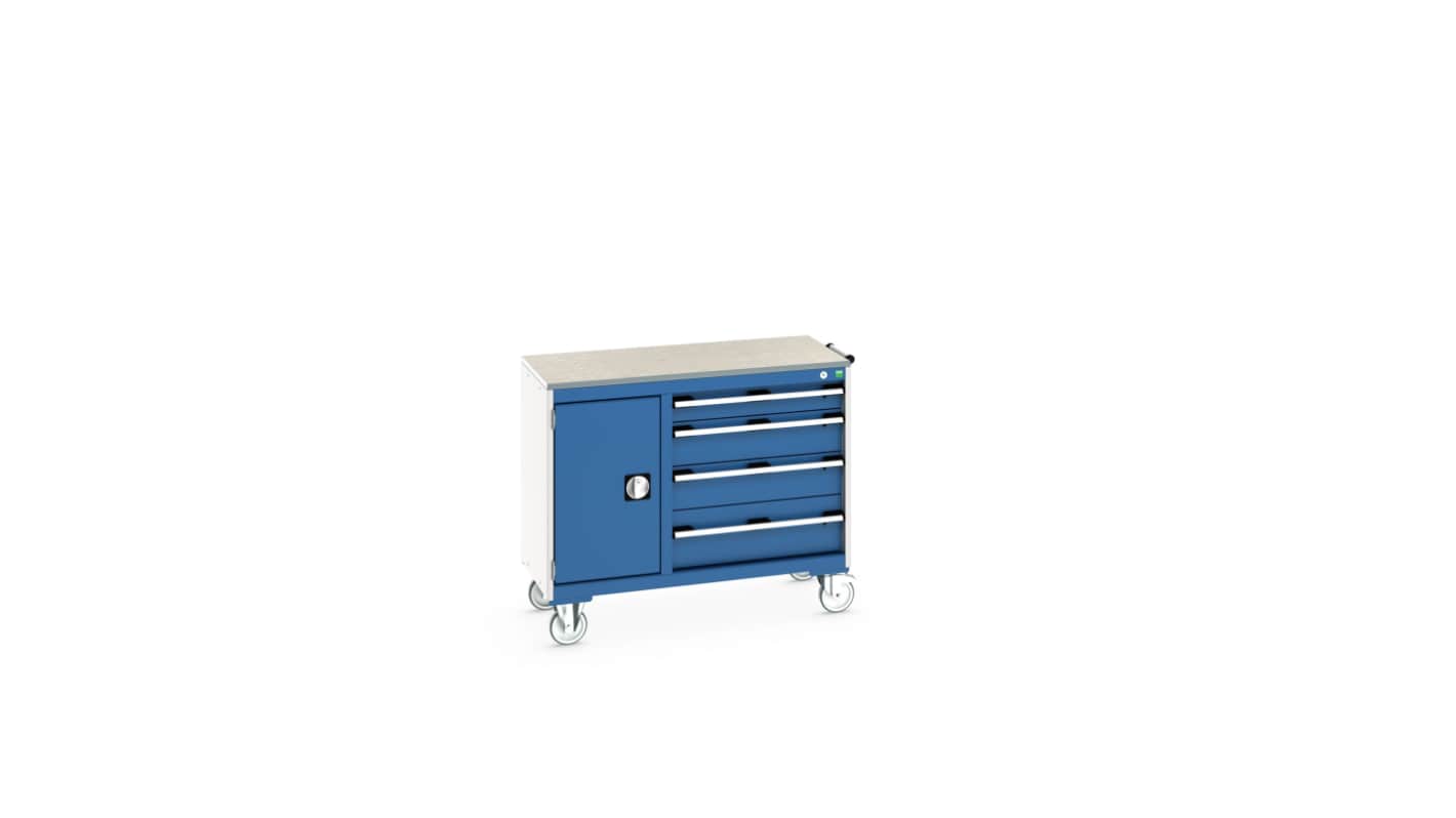 Bott 1 Door, 4 Drawer Sheet Steel Floor Standing Storage Cabinet, 1050 X 525 X 890mm