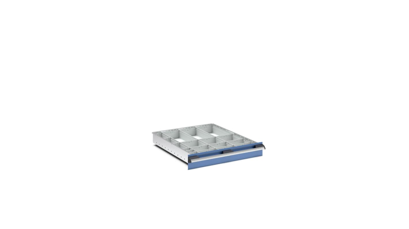 Bott Polypropylene, Recycled Plastic Storage Rack, 750mm x 650mm x 100mm, Light Grey