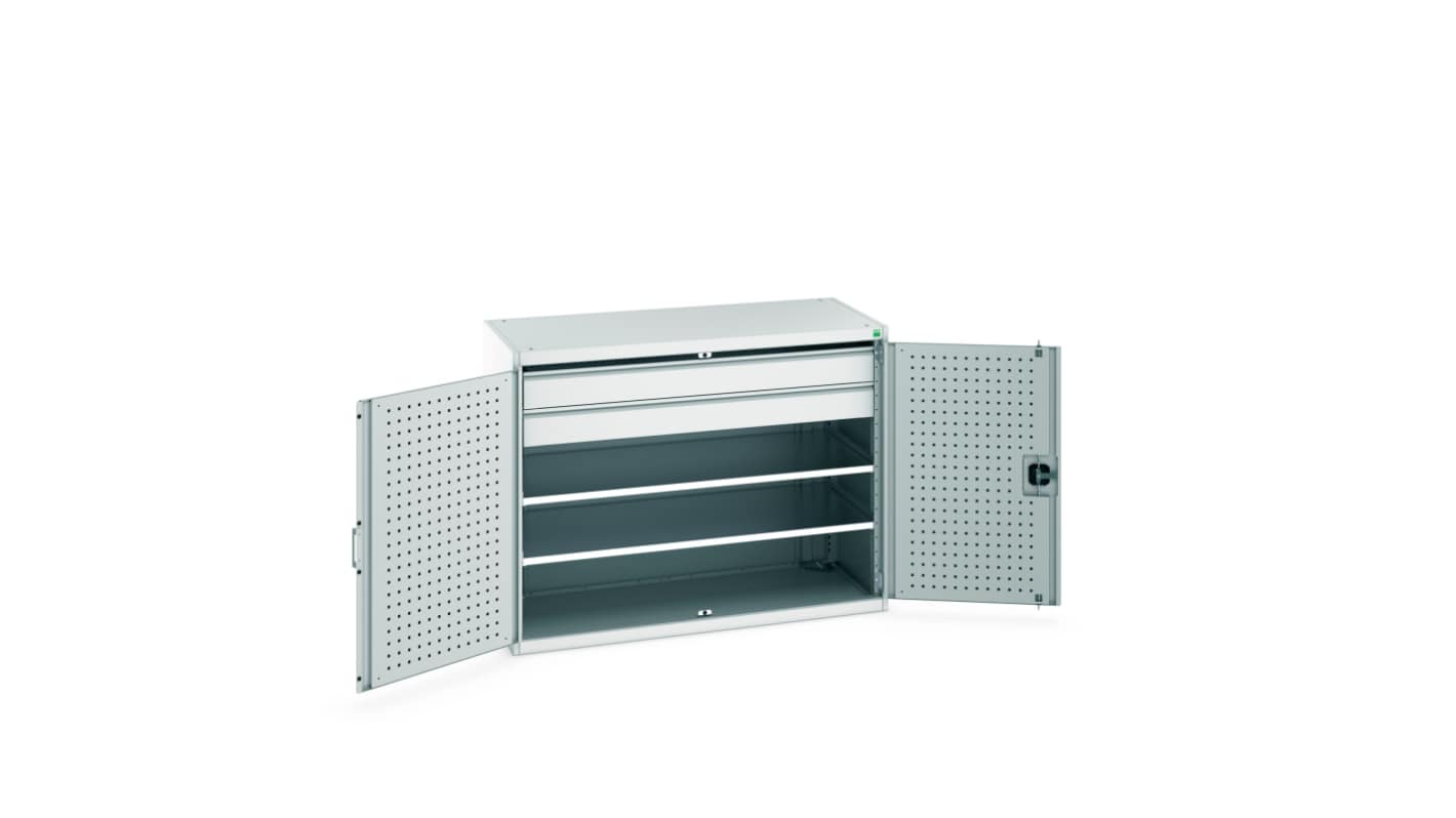 Bott 2 Door, 2 Drawer Sheet Steel Floor Standing Cupboard, 1300 X 650 X 1000mm