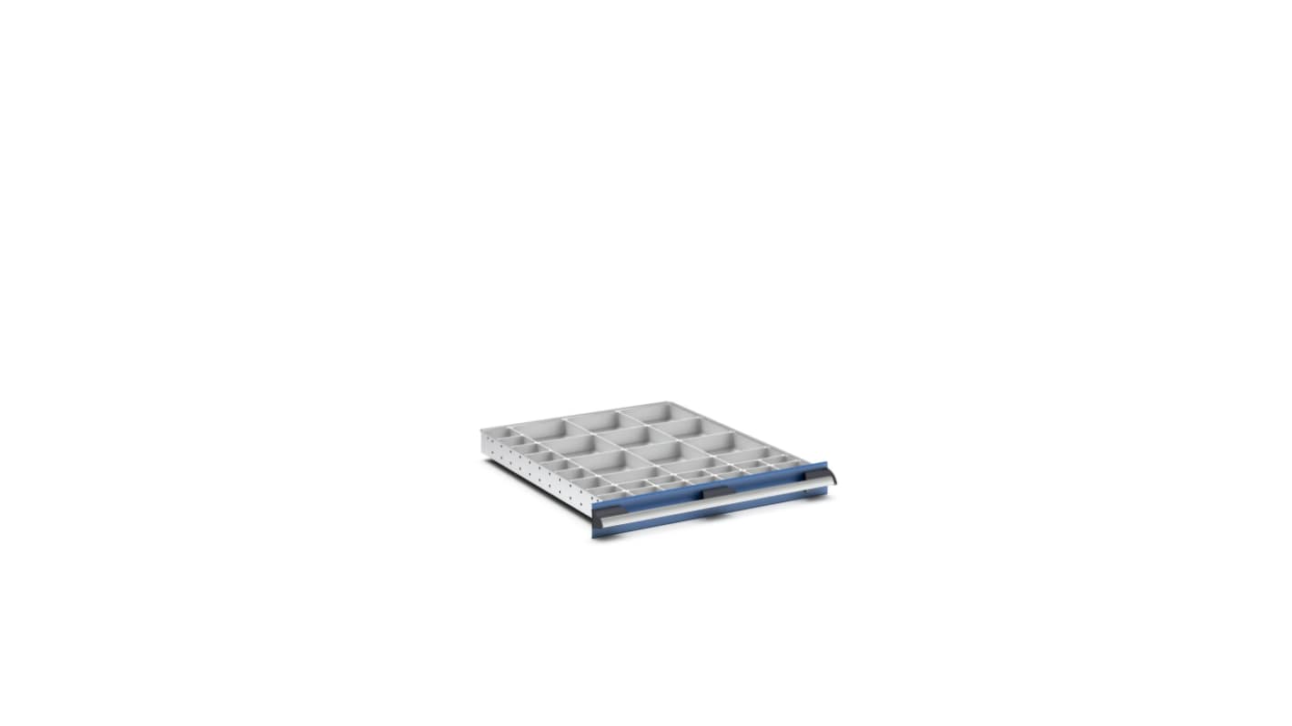 Bott Polypropylene, Recycled Plastic Storage Rack, 750mm x 650mm x 75mm, Light Grey