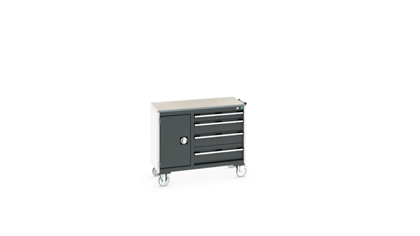 Bott 1 Door, 4 Drawer Steel Floor Standing Cupboard, 1050 x 525 x 890mm