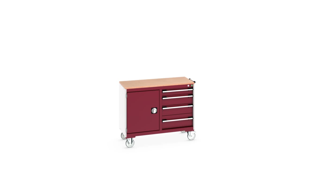 Bott 1 Door, 4 Drawer Sheet Steel Floor Standing Storage Cabinet, 1050 X 525 X 890mm