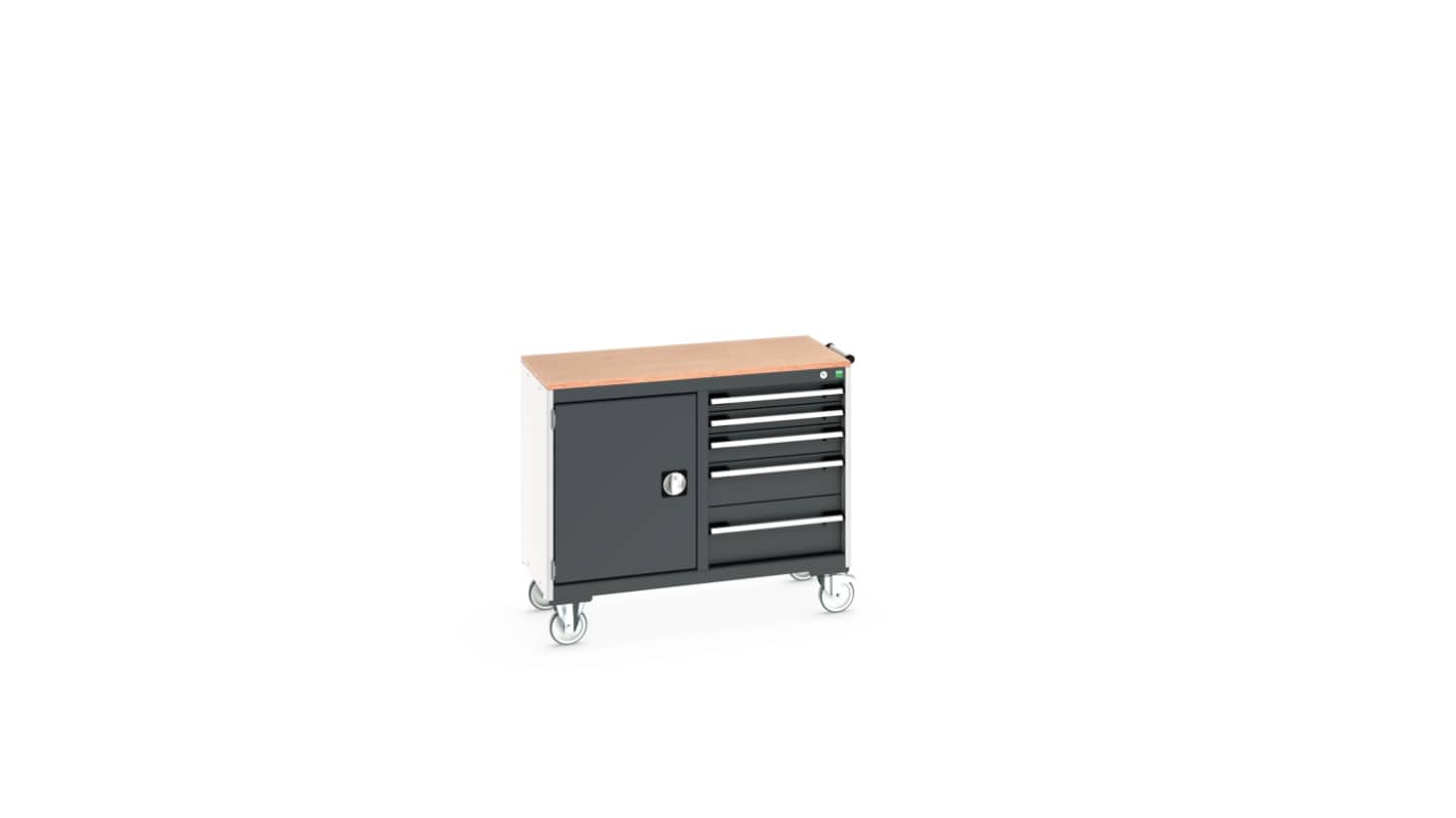 Bott 1 Door, 5 Drawer Sheet Steel Floor Standing Storage Cabinet, 1050 X 525 X 890mm