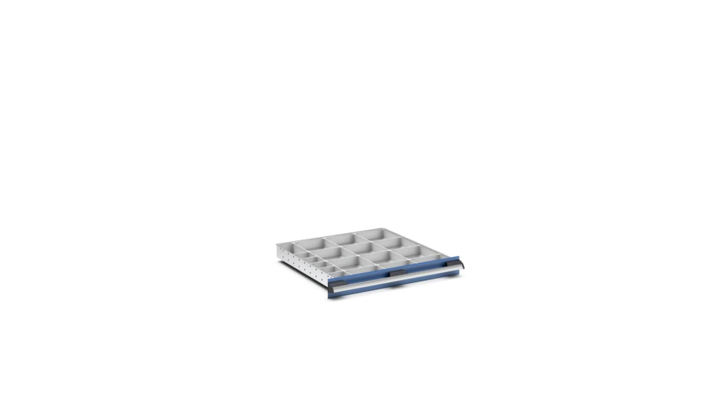 Bott Polypropylene, Recycled Plastic Storage Rack, 650mm x 650mm x 75mm, Light Grey