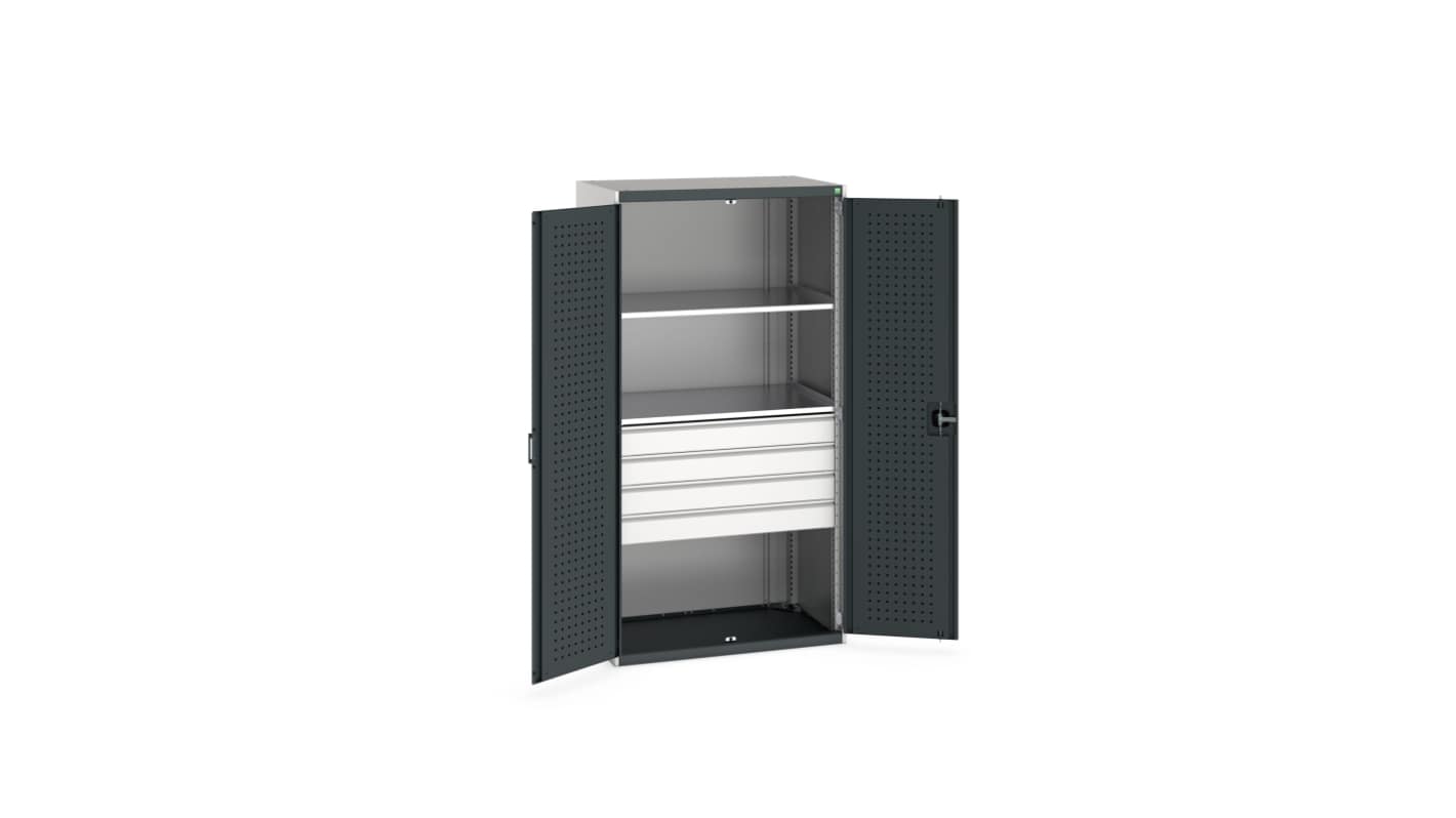 Bott 2 Door, 4 Drawer Sheet Steel Floor Standing Cupboard, 1050 X 650 X 2000mm