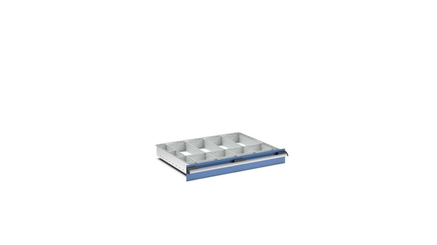Bott Polypropylene, Recycled Plastic Storage Rack, 650mm x 800mm x 100mm, Light Grey