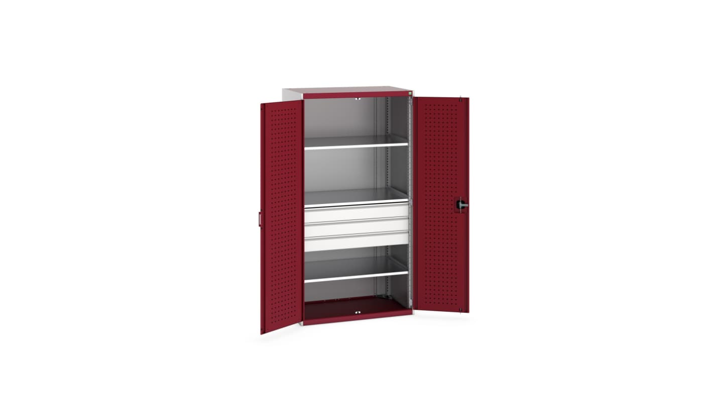Bott 2 Door, 3 Drawer Sheet Steel Floor Standing Cupboard, 1050 X 650 X 2000mm