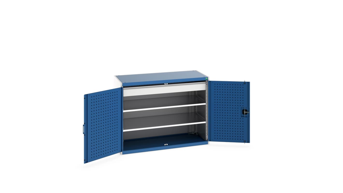 Bott 2 Door, 1 Drawer Sheet Steel Floor Standing Cupboard, 1300 X 650 X 1000mm