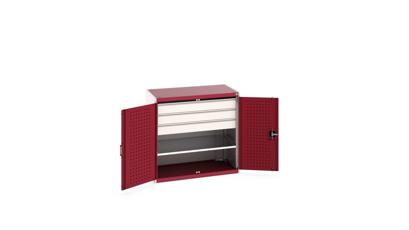 Bott 2 Door, 3 Drawer Sheet Steel Floor Standing Cupboard, 1050 X 650 X 1000mm