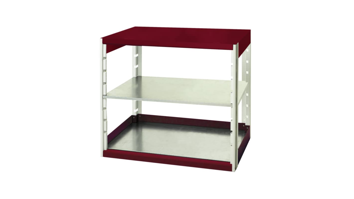 Bott Red 2 Shelf Sheet Steel Storage Rack System Shelving System Upright Frames, 1000mm x 1050mm, 525mm