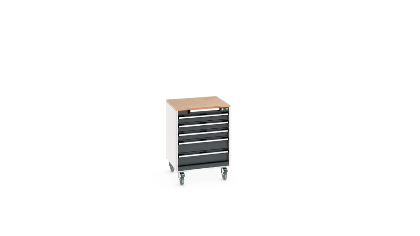 Bott, 5 Drawer Sheet Steel Floor Standing Cupboard, 650 X 650 X 890mm