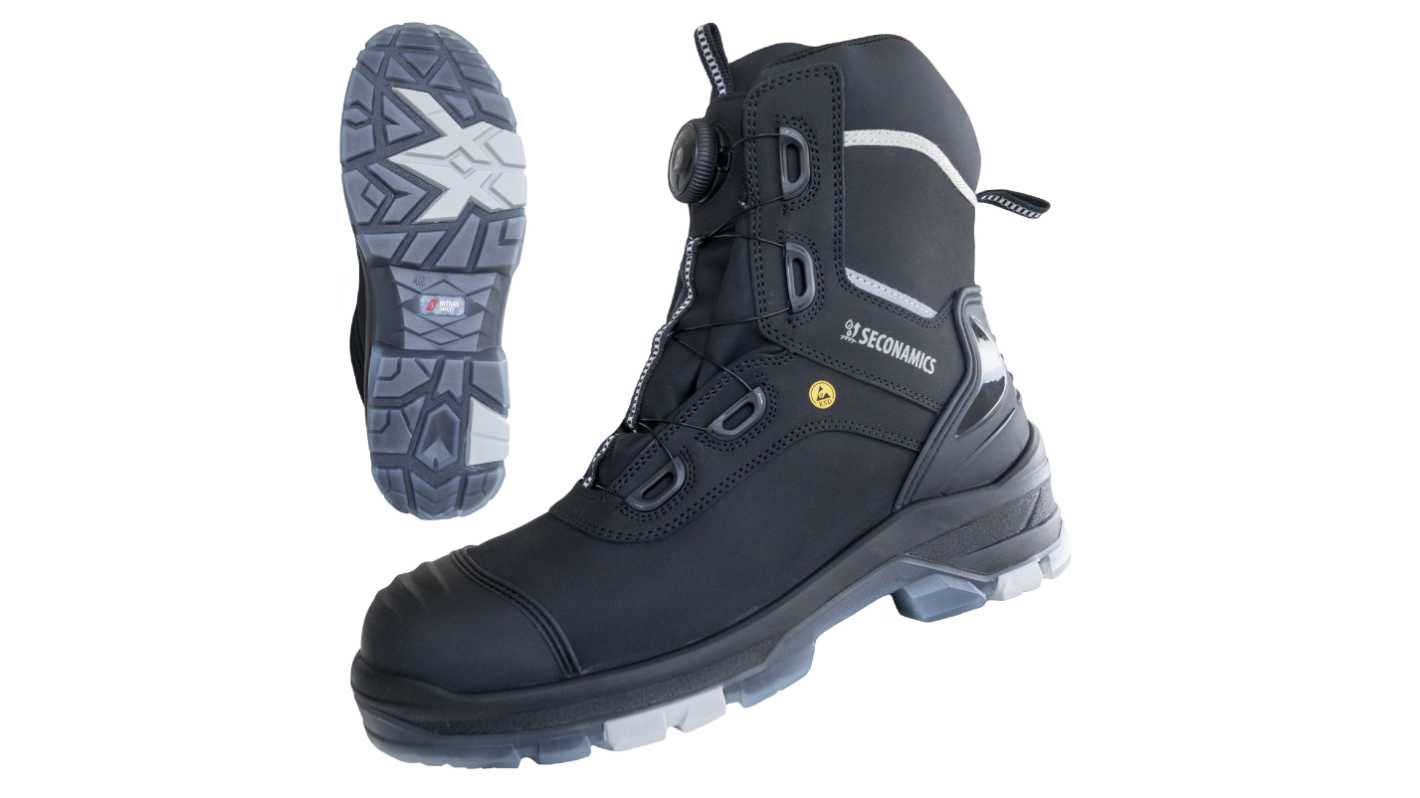 7221 Black ESD Safe Fibreglass Toe Capped Unisex Waterproof Boots, UK 10, EU 44