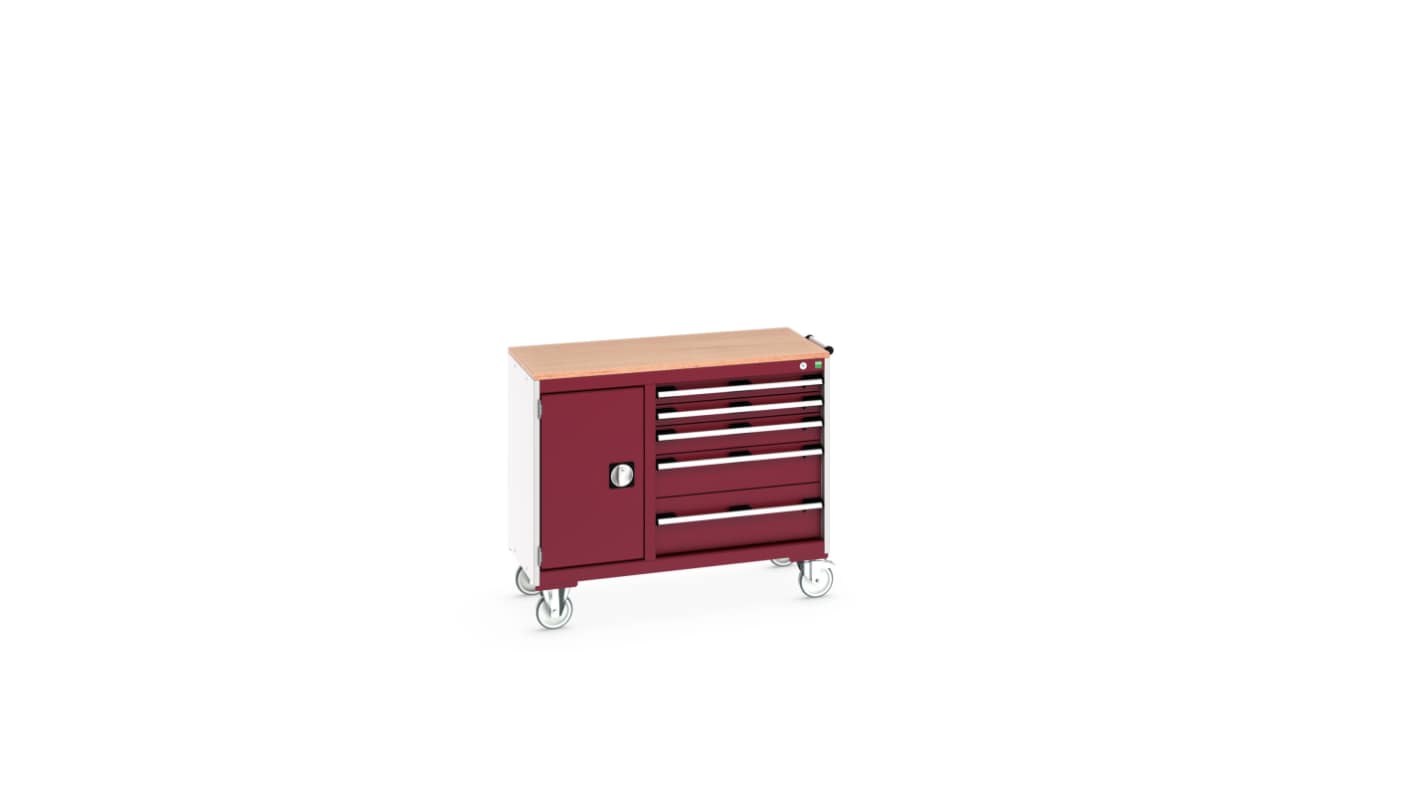 Bott 1 Door, 5 Drawer Steel Floor Standing Cupboard, 1050 x 525 x 890mm