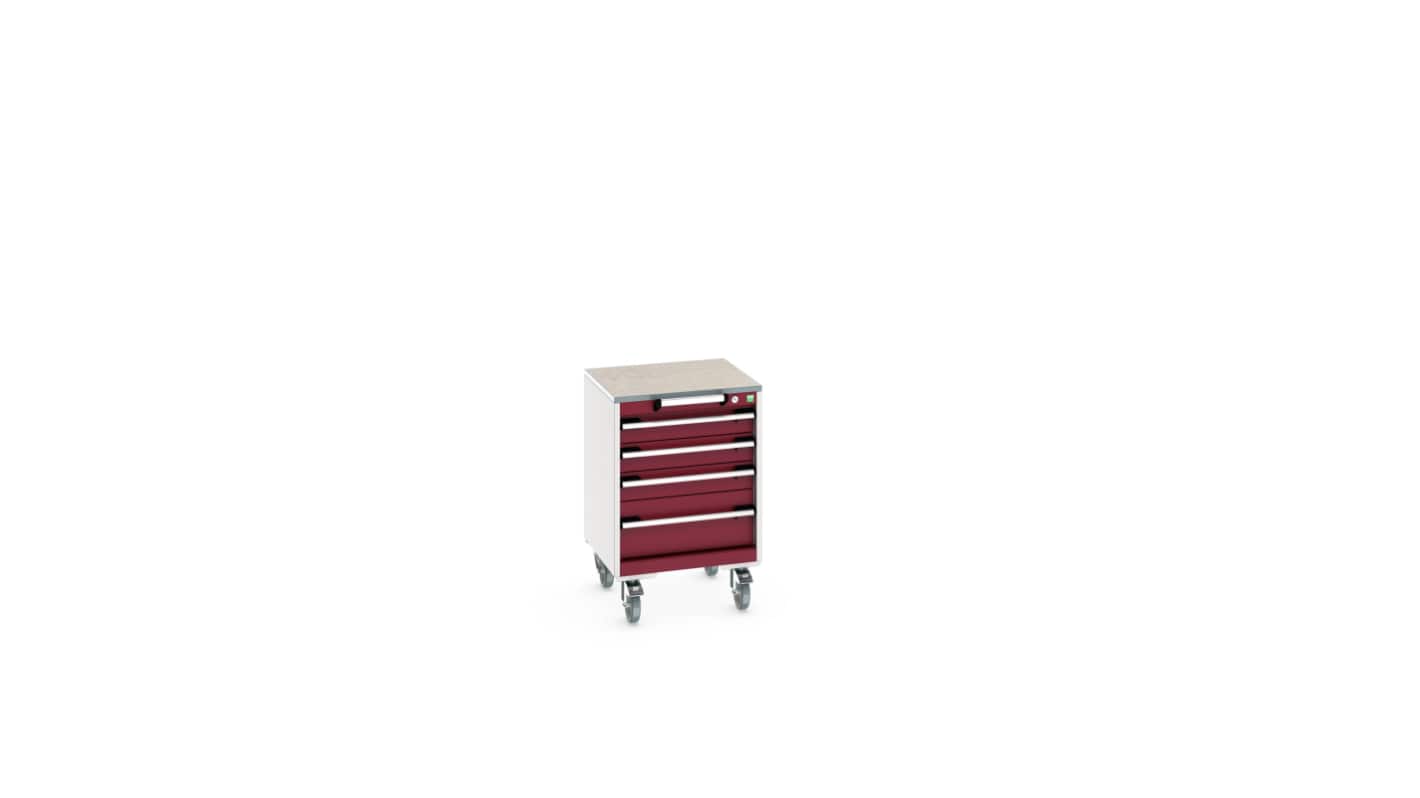 Bott, 4 Drawer Sheet Steel Floor Standing Cabinet, 525 X 525 X 790mm