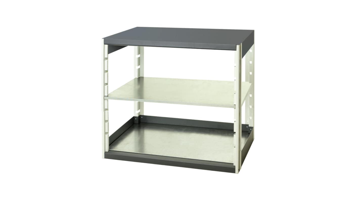 Bott Grey 2 Shelf Sheet Steel Storage Rack System Shelving System Upright Frames, 1000mm x 1050mm, 525mm