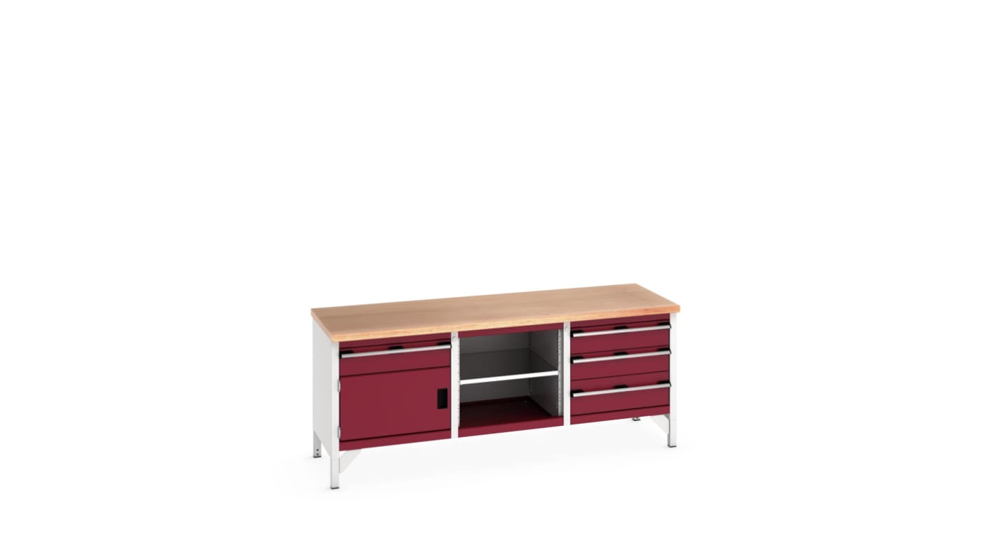 Bott 1 Door, 4 Drawer Sheet Steel Floor Standing Storage Cabinet, 2000 X 750 X 840mm