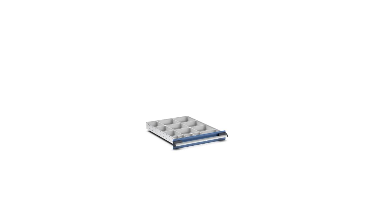 Bott Polypropylene, Recycled Plastic Storage Rack, 650mm x 525mm x 75mm, Light Grey