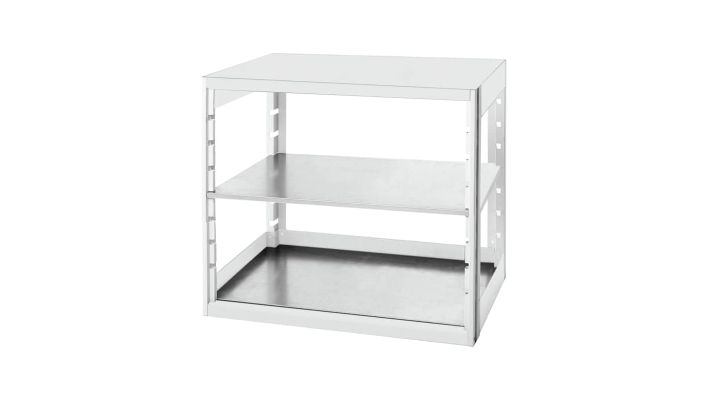 Bott Light Grey 2 Shelf Sheet Steel Storage Rack System Shelving System Upright Frames, 1000mm x 1050mm, 650mm
