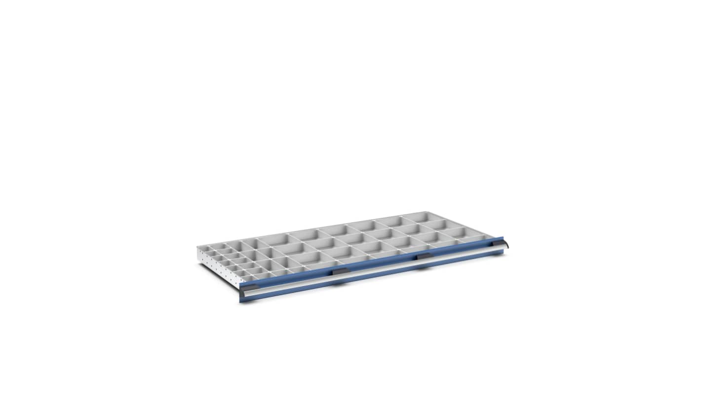 Bott Polypropylene, Recycled Plastic Storage Rack, 650mm x 1300mm x 75mm, Light Grey