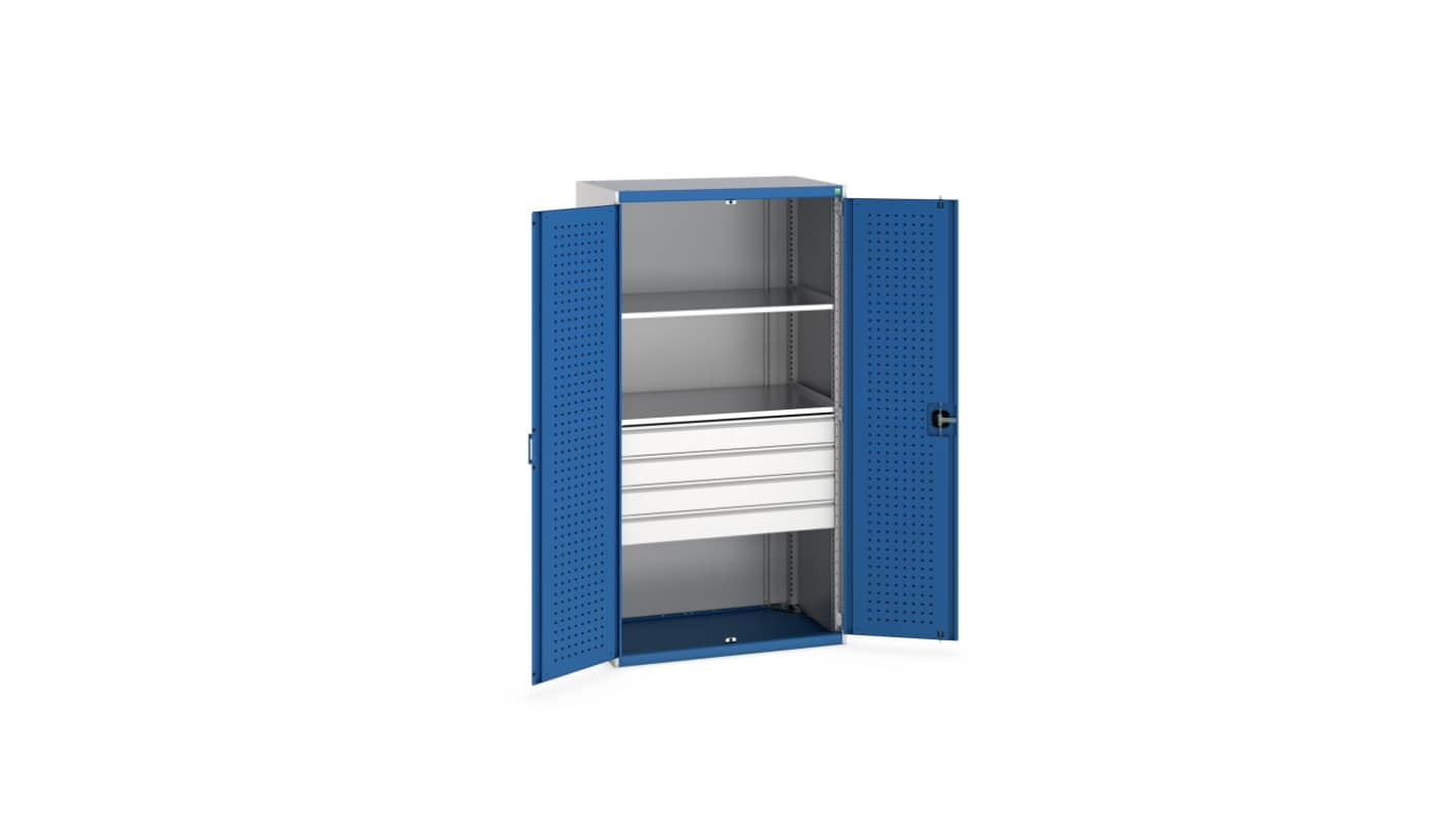 Bott 2 Door, 4 Drawer Sheet Steel Floor Standing Cupboard, 1050 X 650 X 2000mm