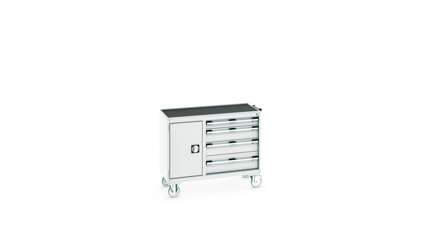 Bott 1 Door, 4 Drawer Sheet Steel Floor Standing Storage Cabinet, 1050 X 525 X 885mm