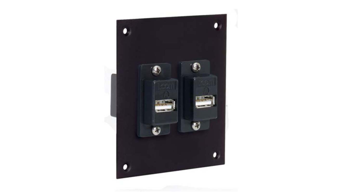 L-Com 2 Way Female USB Audio & Video Faceplate