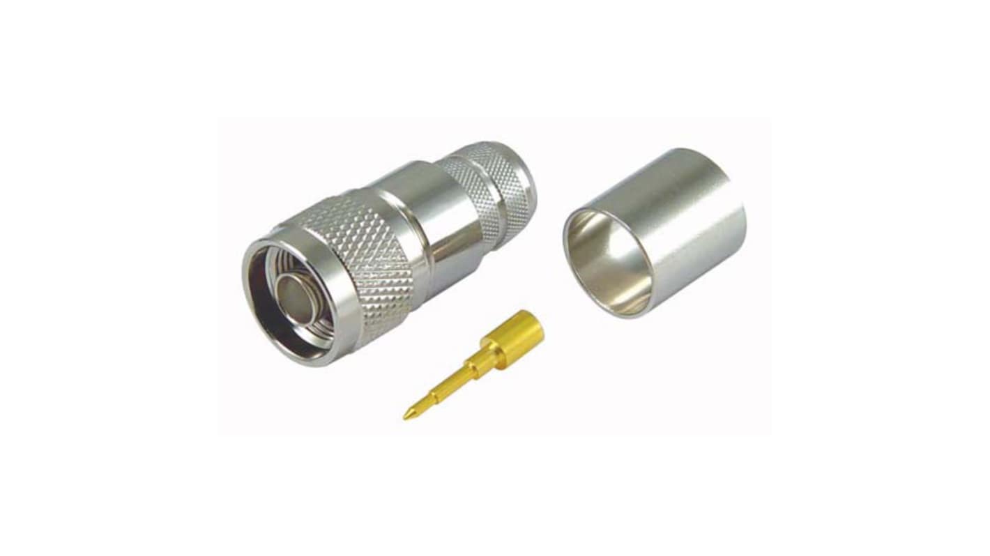 L-Com ANM Series, Plug Cable Mount N Connector, Crimp Termination, Straight Body