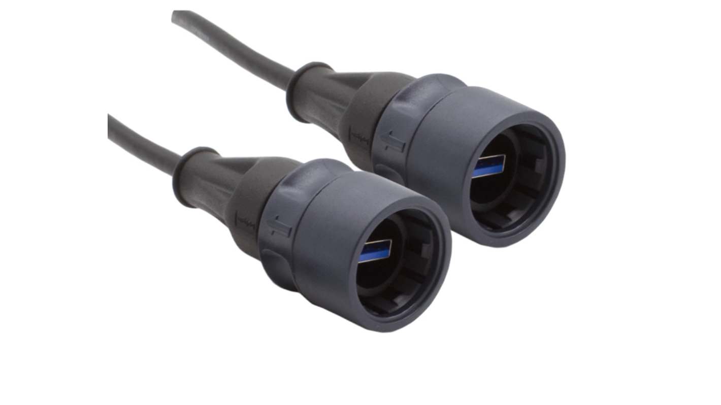 Bulgin USB 3.0, Male USB to Male USB, 1.5 → 480Mbps, 5m