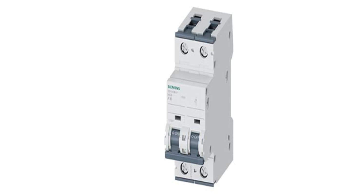 Siemens SENTRON 5SY Circuit Breaker, 1+N, 16A, Type A, 250V AC, 60V DC, 20 kA Breaking Capacity