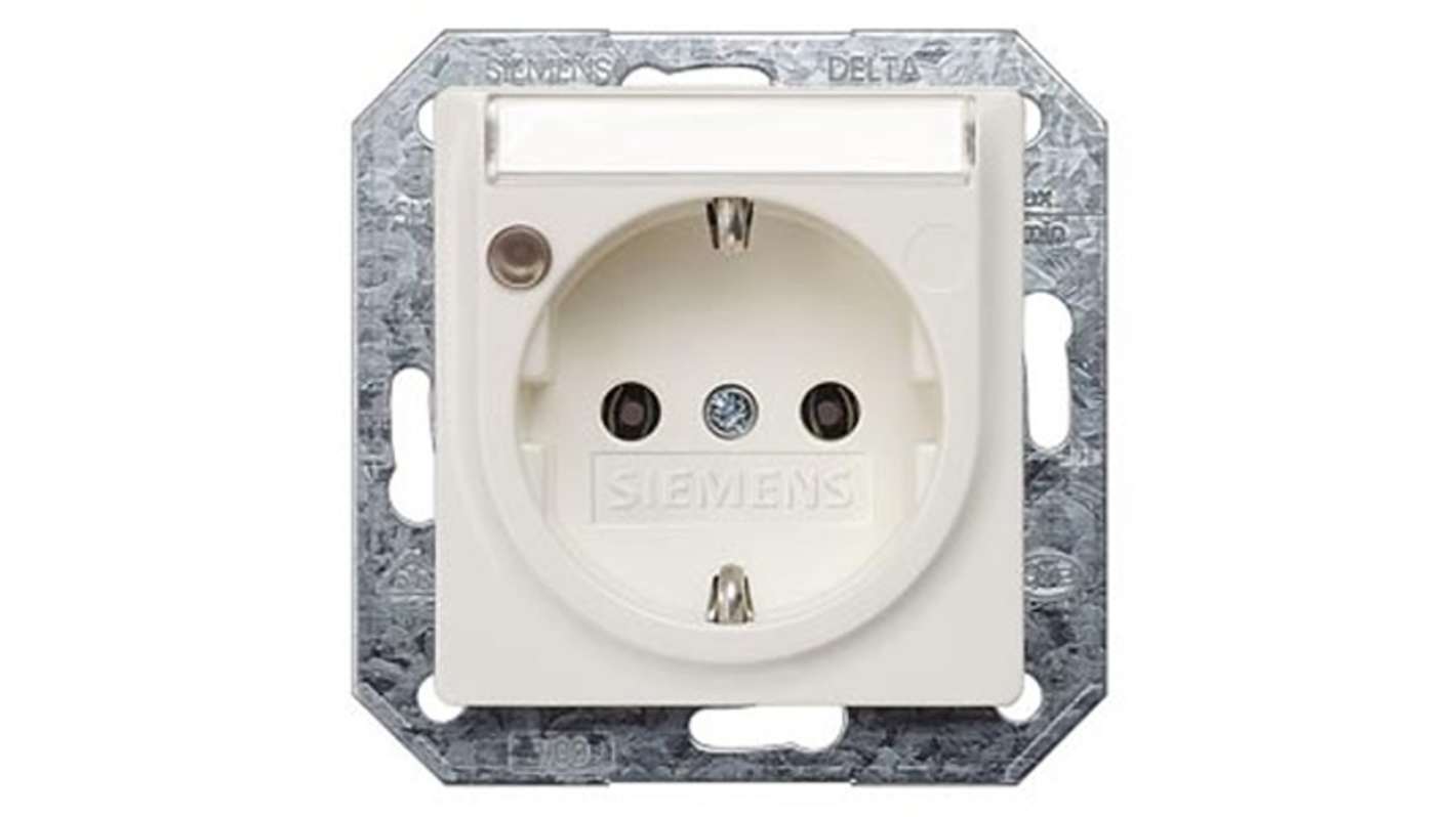Siemens DELTA White 1 Gang Plug Socket, 16A, Schuko