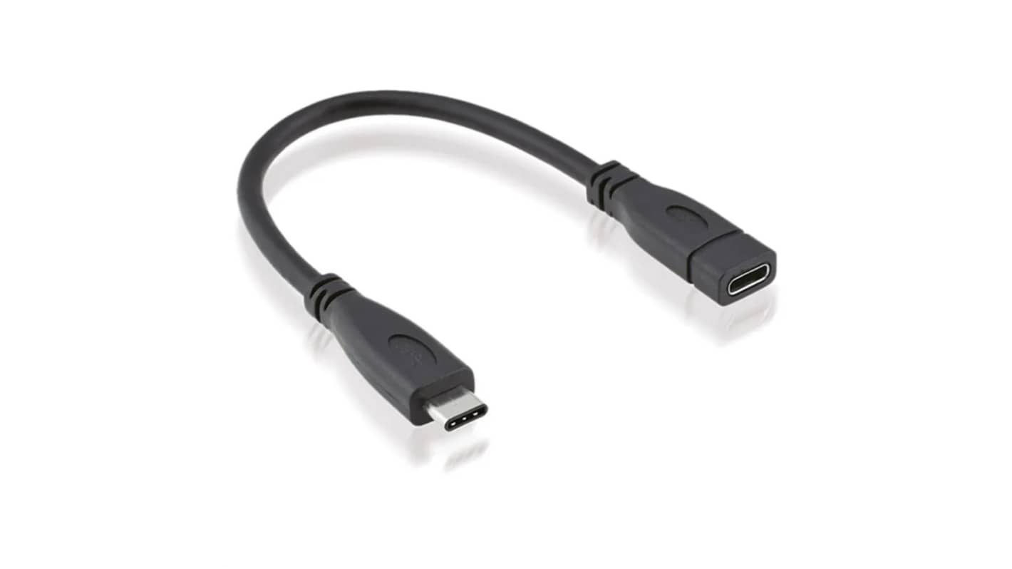 Roline USB 3.2, Male USB C to Female USB C, 150mm