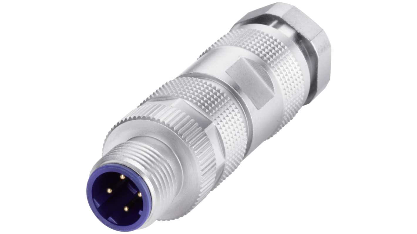 Siemens Industrial Circular Connectors, 4 Contacts, Cable, M12 Connector, Plug, Male, IP67, 6GK1901 Series