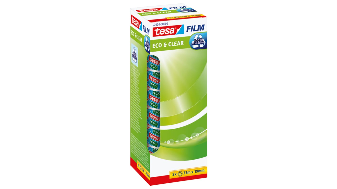 Tesa 57074 Transparent Tesafilm Eco Office Tape 19mm x 33m
