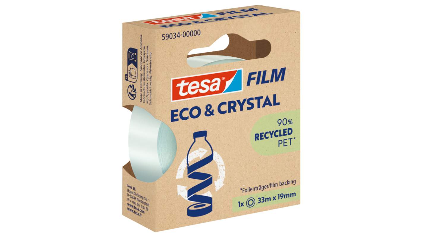 Tesa 59034 Transparent Tesafilm Eco Office Tape 19mm x 33m