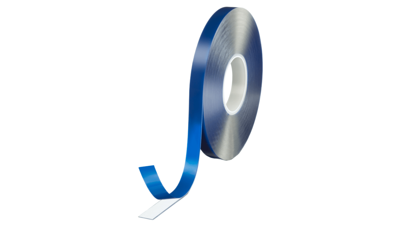 Tesa 07055-00003-48 Transparent Double Sided Tape, 1mm Thick, 24 N/cm, Acrylic Backing, 19mm x 25m