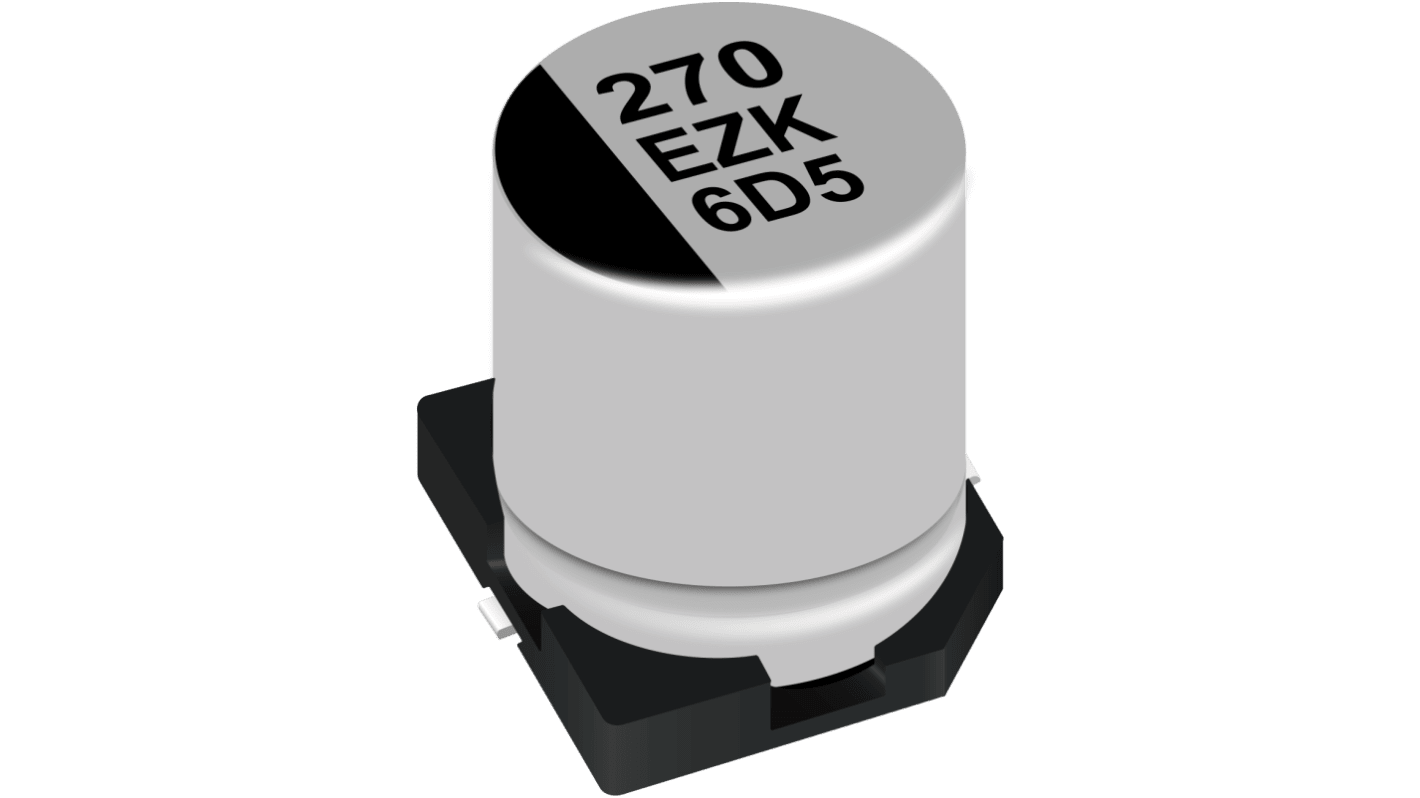 Panasonic 180μF Hybrid, Polymer Aluminium Capacitors 35V dc, Surface Mount - EEHZK1V181V