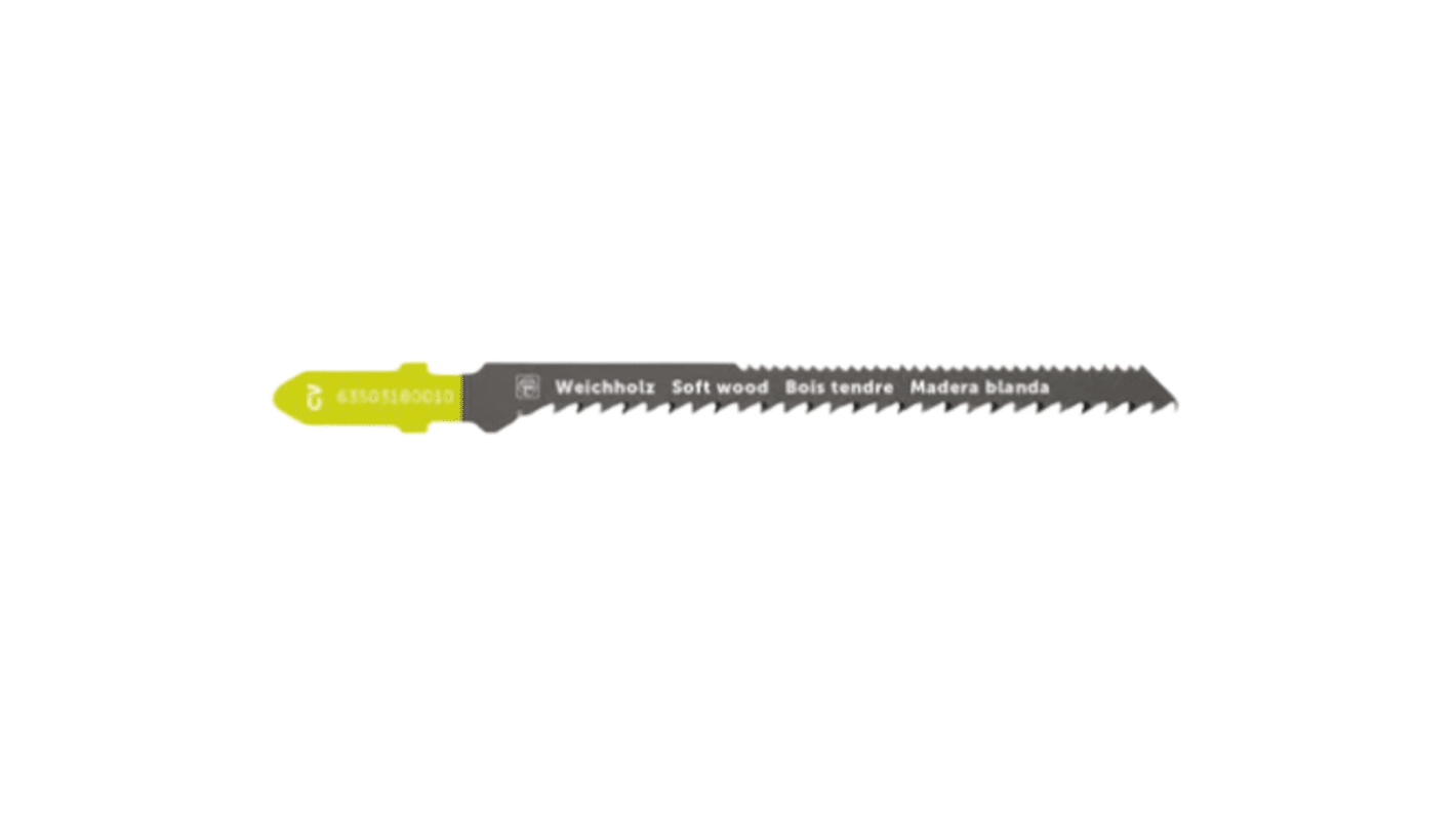 FEIN, 10 → 18 Teeth Per Inch Wood 100mm Cutting Length Jigsaw Blade, Pack of 5